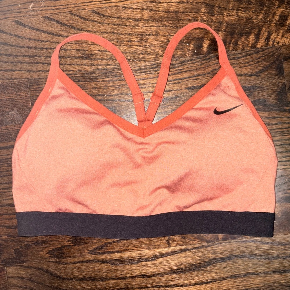 Nike Coral Orange Sports Bra with Black Band